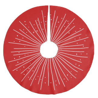 Boho Red Burst Brushed Polyester Tree Skirt