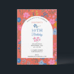 Boho Red Floral Wildflowers 30th 40th Birthday Invitation<br><div class="desc">A beautiful red Boho style hand drawn wildflower illustrations. A Bohemian inspired wildflowers design design using contrasting colours. An ideal design for home decor,  personalized gifts and office decor. Perfect for anyone who  loves retro hand drawn floral illustrations,  red floral and botanical themed art.</div>
