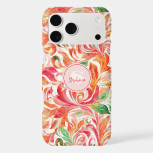 Boho Red Pink Orange Green Paisley Floral