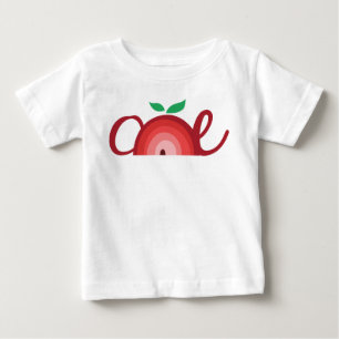 Boho Red Rainbow Apple First Birthday Baby T-Shirt