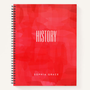 BOHO Red Watercolor Subject Notebook