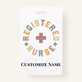 Boho Registered Vertical Nurse  Badge