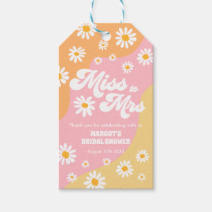 Boho Retro 70s Bridal Shower Miss To Mrs Favour Gift Tags