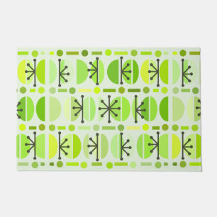 Boho Retro Bowls Lines Chartreuse Doormat