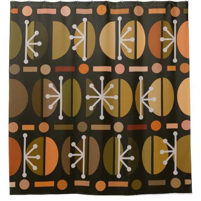 Boho Retro Bowls Lines Dark Earth Tones (Front)