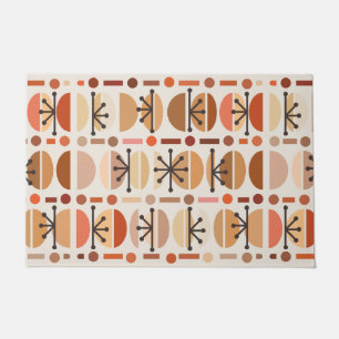 Boho Retro Bowls Lines Earth Tones Doormat