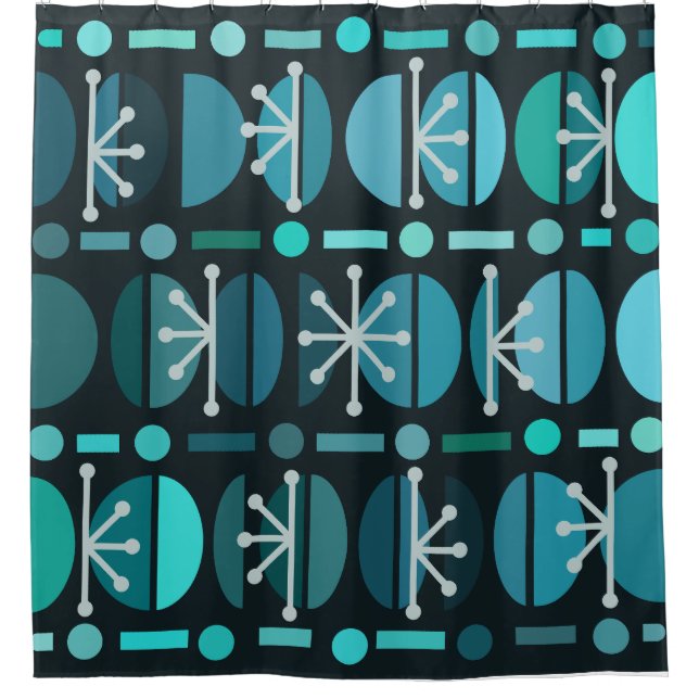Boho Retro Bowls Lines Teal (Front)
