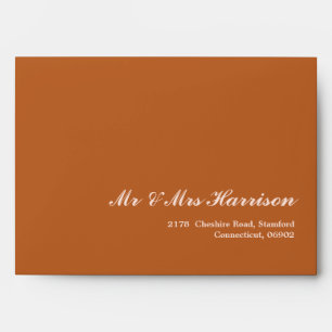 Boho Retro Burnt Orange Wedding  Envelope