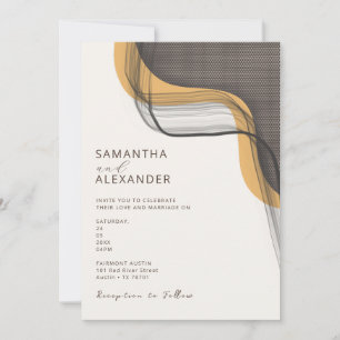 Boho Retro Casual Backyard Wedding Invitation