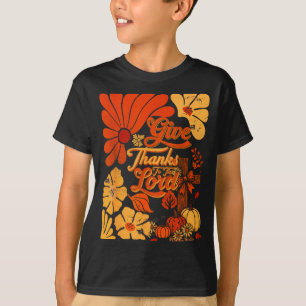 Boho Retro Christian Fall Pumpkin Give Thanks To T T-Shirt