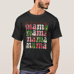 Boho Retro Christmas Mama Mom Mother T-Shirt