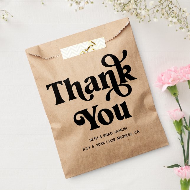 Boho Retro Custom Thank You  Favour Bag (Sealed)