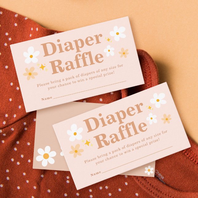 Boho Retro Diaper Raffle Ticket Enclosure Card (Creator Uploaded)
