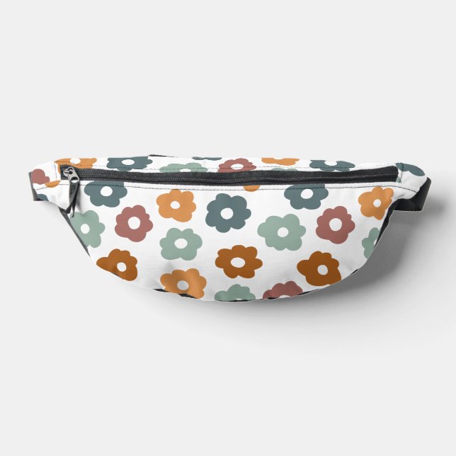 Boho Retro Earthy Florals and Botanical Charm Fanny Pack (Lay Down)