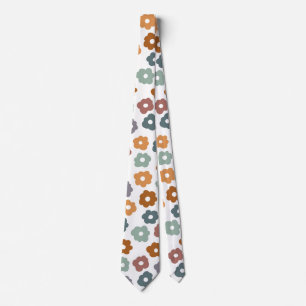 Boho Retro Earthy Florals and Botanical Charm Tie