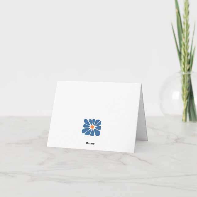 Boho retro floral simple easter thank you card (Back)