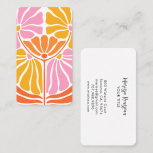 Boho Retro Flower Pattern Business Card