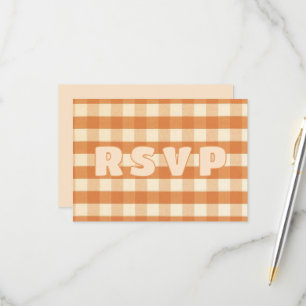 Boho Retro Groovy Colourful Wavy Wedding RSVP Card
