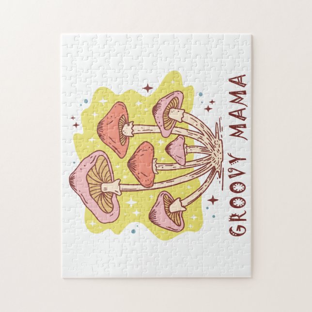 Boho Retro Groovy Mama Jigsaw Puzzle (Vertical)