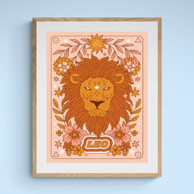  Boho Retro Leo Zodiac Poster (Creator Uploaded)