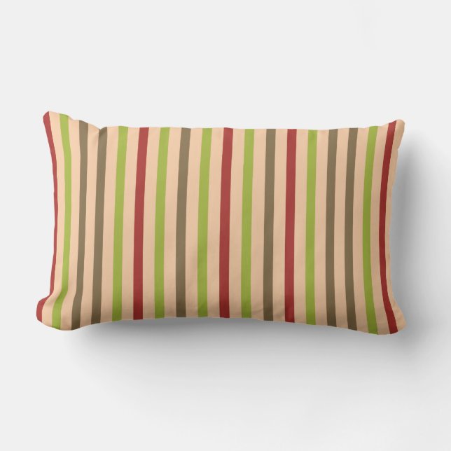 Boho Retro Moderne Stripe Lance Oreiller (Recto)