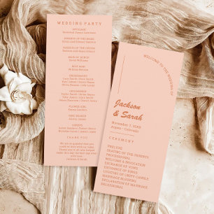 Boho Retro Orange Wedding Program