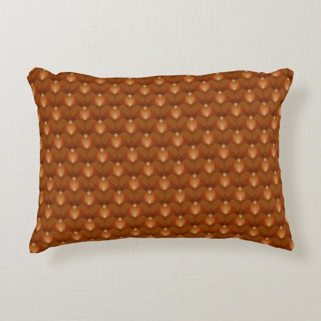 Boho Retro Pattern in 70s Style Accent Pillow (Front)
