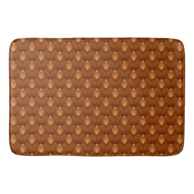 Boho Retro Pattern in 70s Style Bath Mat (Front)
