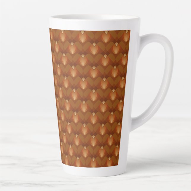 Boho Retro Pattern in 70s Style Latte Mug (Right)