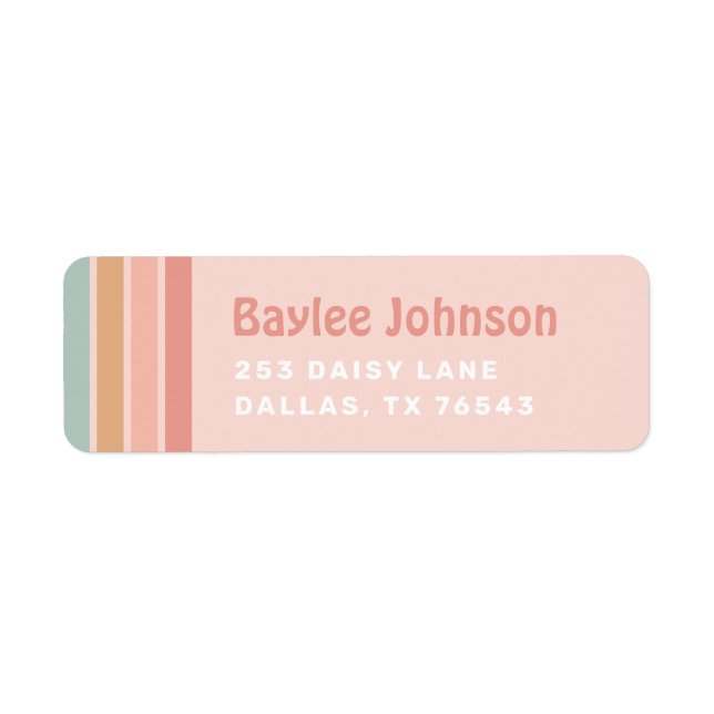 Boho Retro Rainbow Anniversaire Party Adresse de r (Devant)