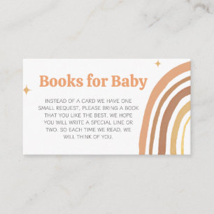 Boho Retro Sunshine Baby Shower Books for Baby Enclosure Card