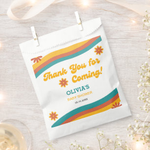 Boho Retro Sunshine Thank You Baby Shower  Favour Bag