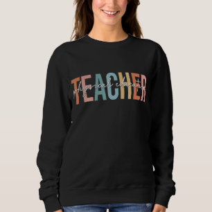 Boho Retro Vintage Physical Education Teacher Back Sweatshirt