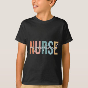 Boho Retro Vintage Registered Nurse Stethoscope Nu T-Shirt