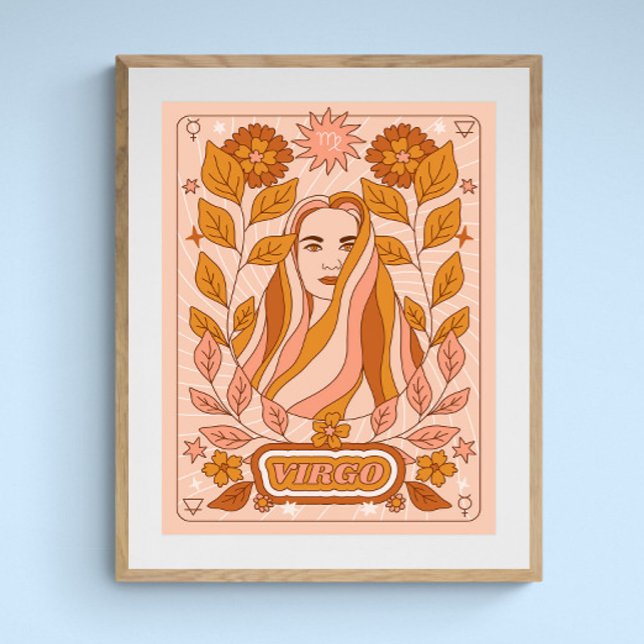  Boho Retro Virgo Zodiac Poster (Creator Uploaded)