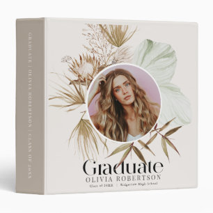 Boho Riviera Botanical Graduation Photo Album Binder