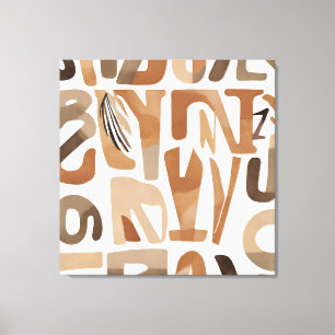 Boho Rock alphabet Botanical art style Modern Canvas Print