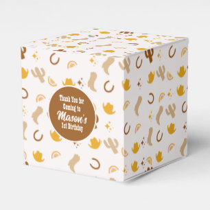 Boho Rodeo Birthday Cowgirl Rainbow Party Favor Box