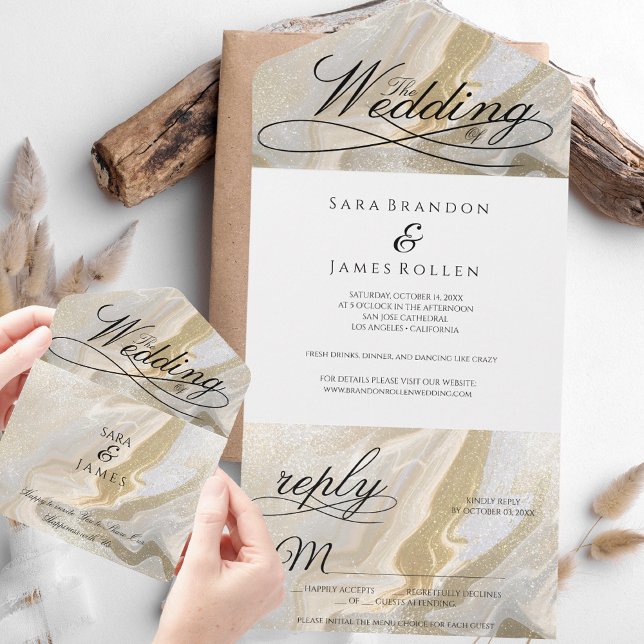 Boho Romantic Calligraphy The Wedding   All In One Invitation (Creator Uploaded)