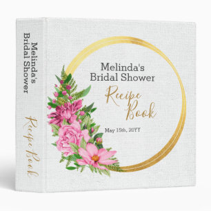 Boho Rose Aquarelle Floral Classeur de la recette