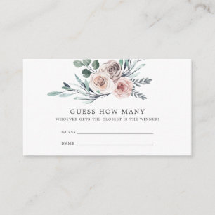 Boho Rose Baby shower Devinez combien de carte