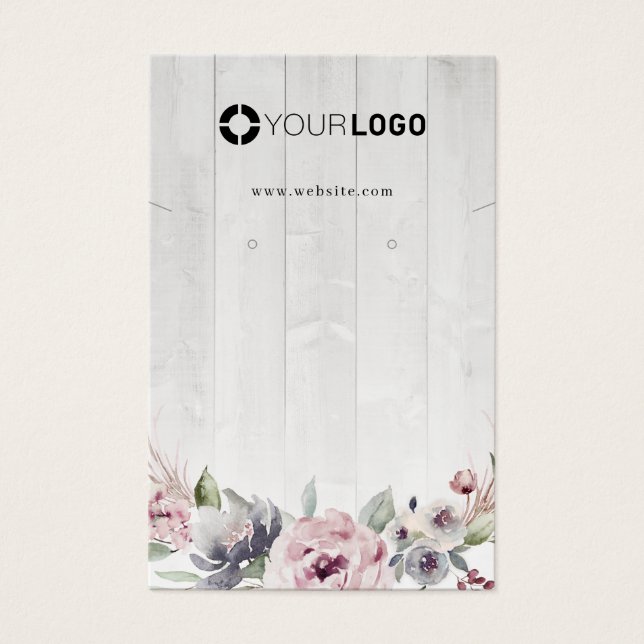 Boho rose Dusty fleuri logo personnalisé (Devant)