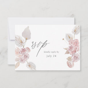 Boho rose Floral w Repas RSVP 2
