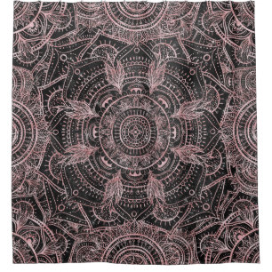 Boho Rose Gold Gray Mandala Elegant Design