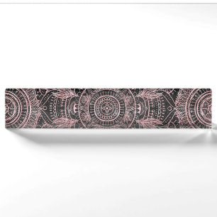 Boho Rose Gold Gray Mandala Elegant Design Nameplate