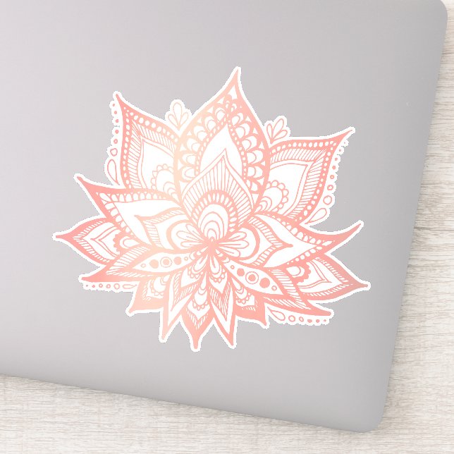 Boho Rose Gold Lotus Flower Sticker (Detail)