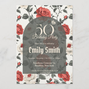 Boho Rose Inspired Happy Birthday Invitation