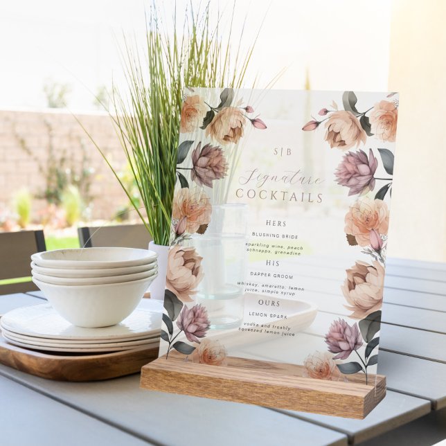 Boho Rose Signature Cocktail Mariage Table (Créateur téléchargé)