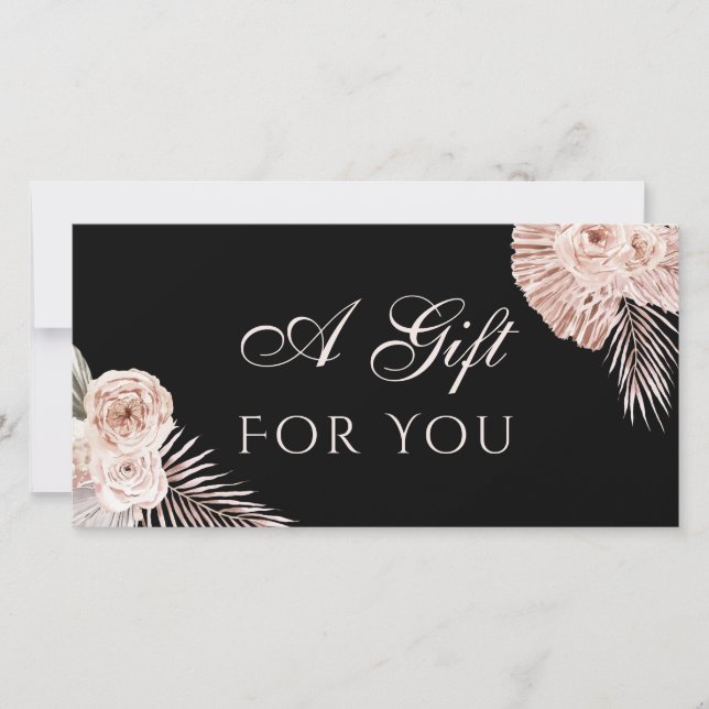 Boho roses black gift certificate (Front)