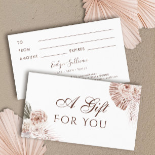 Boho roses gift card